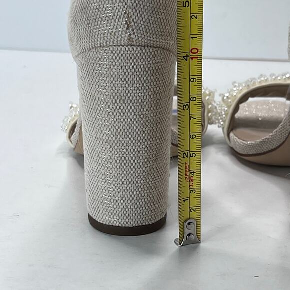 Sam Edelman Yaro Perla Block Heal Sandal Modern Ivory Women's 8 Bridal Wedding - Picture 6 of 10